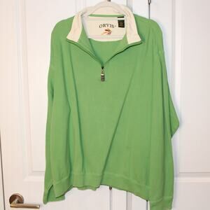 ORVIS Quarter Zip Pullover Green Sweater | XXL